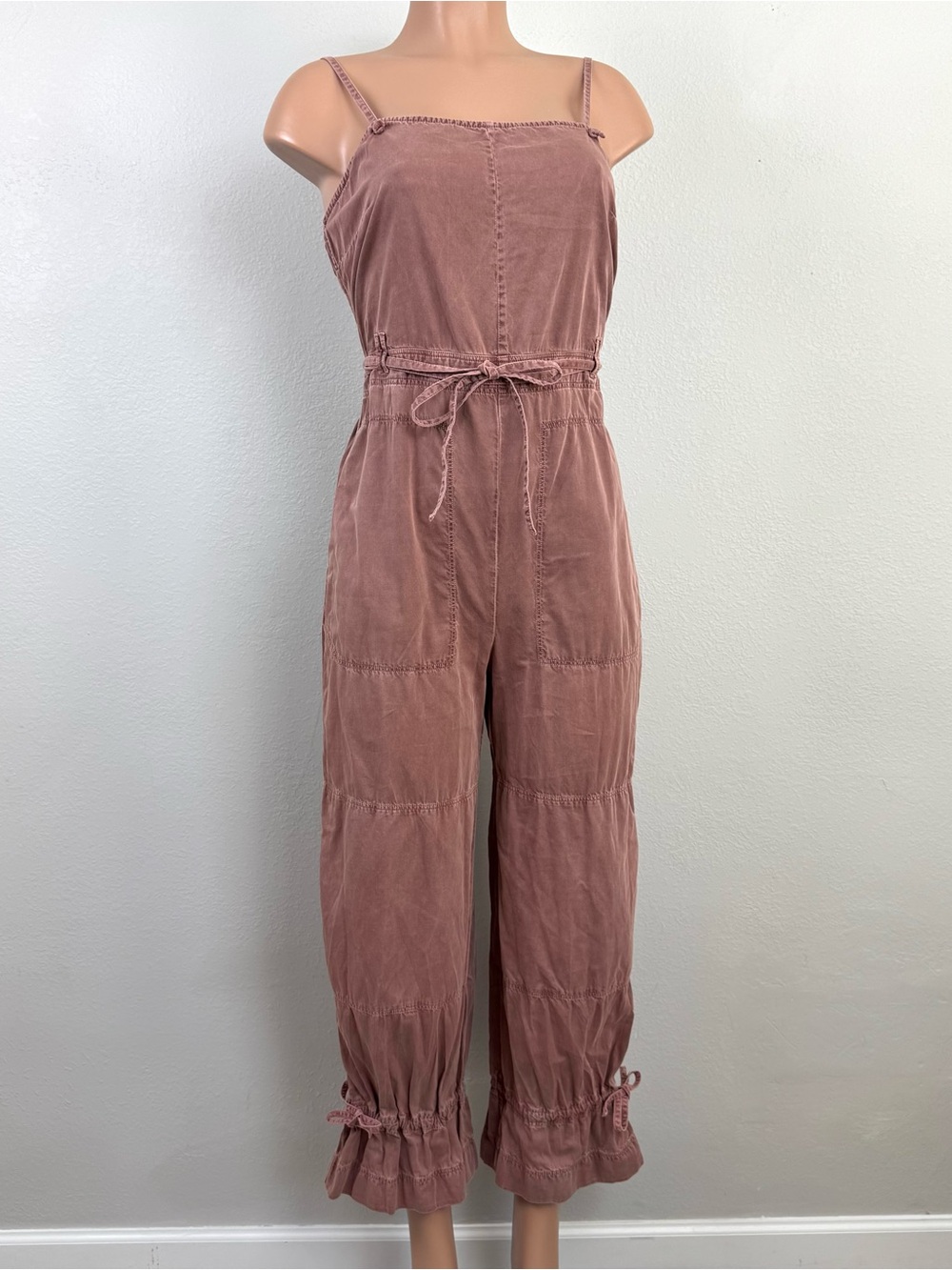 Free People Chance Of Sun One Piece Jumpsuit Strappy S Festival Boho Rust Brown